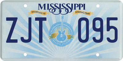 MS license plate ZJT095