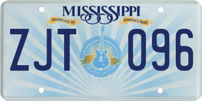 MS license plate ZJT096