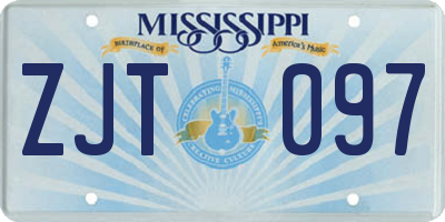 MS license plate ZJT097