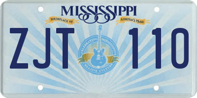 MS license plate ZJT110