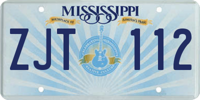 MS license plate ZJT112