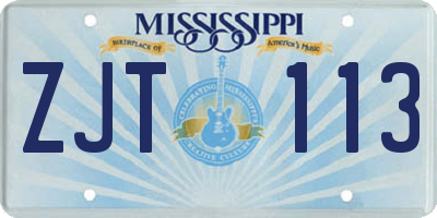 MS license plate ZJT113