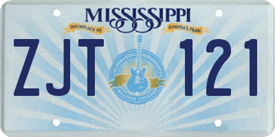 MS license plate ZJT121