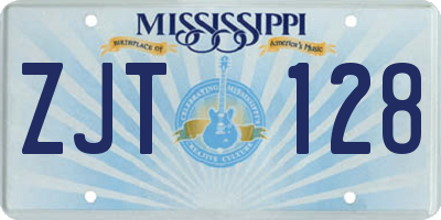 MS license plate ZJT128