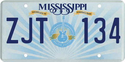 MS license plate ZJT134