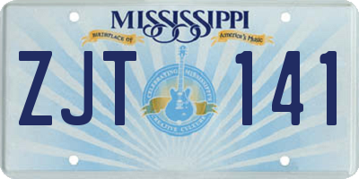 MS license plate ZJT141
