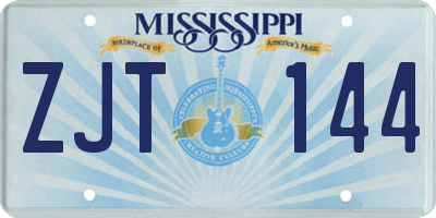 MS license plate ZJT144