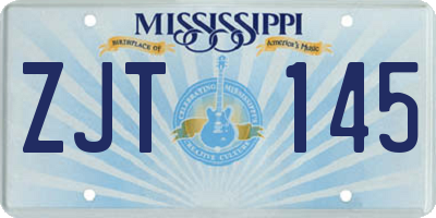 MS license plate ZJT145