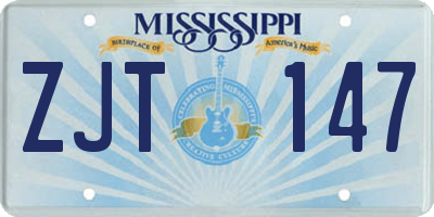 MS license plate ZJT147