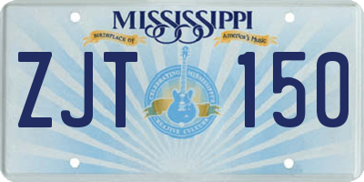 MS license plate ZJT150