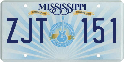 MS license plate ZJT151