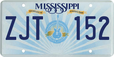 MS license plate ZJT152