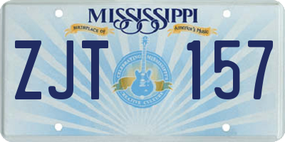 MS license plate ZJT157