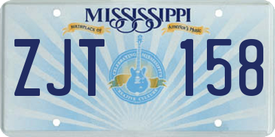 MS license plate ZJT158