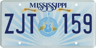 MS license plate ZJT159