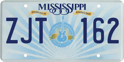 MS license plate ZJT162