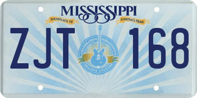 MS license plate ZJT168