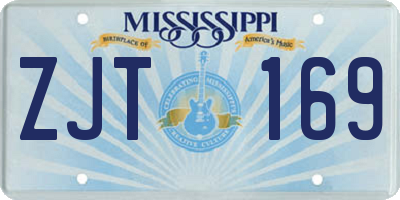 MS license plate ZJT169