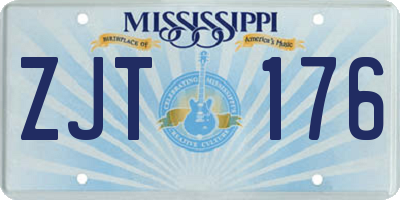 MS license plate ZJT176