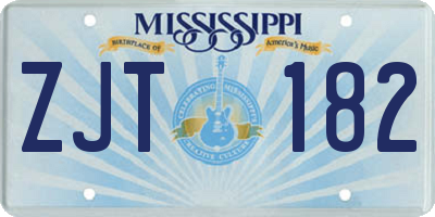 MS license plate ZJT182