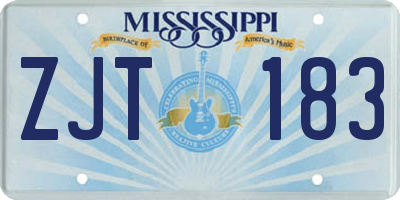 MS license plate ZJT183