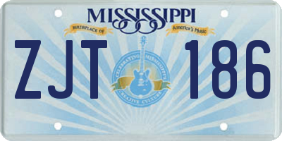 MS license plate ZJT186