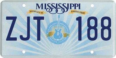 MS license plate ZJT188