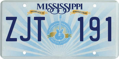 MS license plate ZJT191
