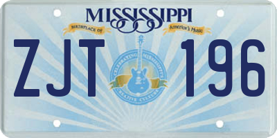 MS license plate ZJT196