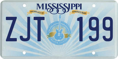 MS license plate ZJT199