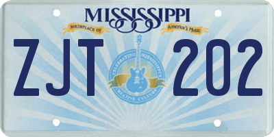 MS license plate ZJT202