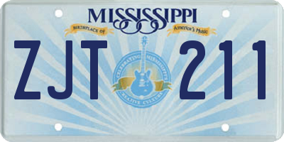 MS license plate ZJT211