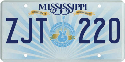 MS license plate ZJT220