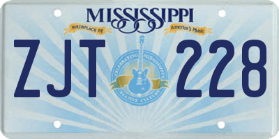MS license plate ZJT228