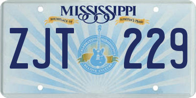 MS license plate ZJT229