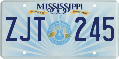 MS license plate ZJT245