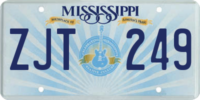 MS license plate ZJT249