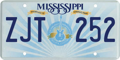 MS license plate ZJT252