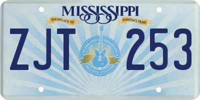 MS license plate ZJT253
