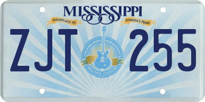 MS license plate ZJT255