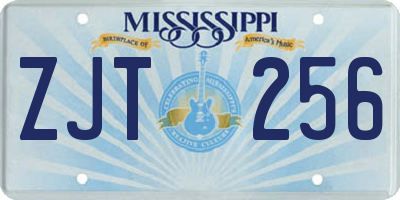 MS license plate ZJT256