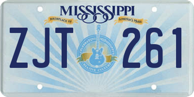 MS license plate ZJT261