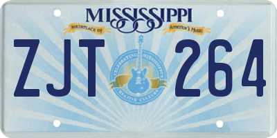 MS license plate ZJT264