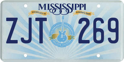 MS license plate ZJT269