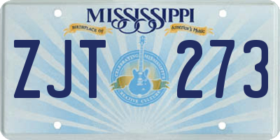MS license plate ZJT273