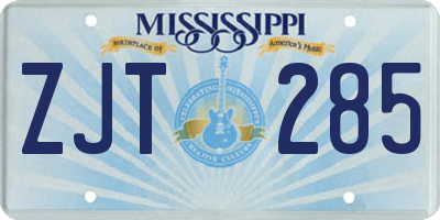 MS license plate ZJT285