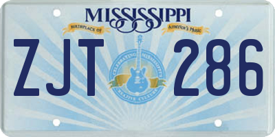 MS license plate ZJT286