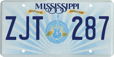 MS license plate ZJT287