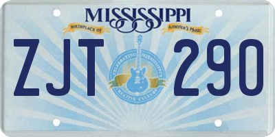 MS license plate ZJT290