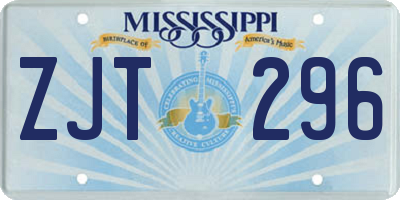 MS license plate ZJT296